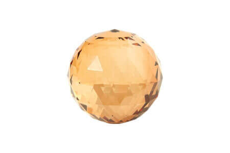 Stor glaskugle i diamant mønster i farven amber fra Speedstberg